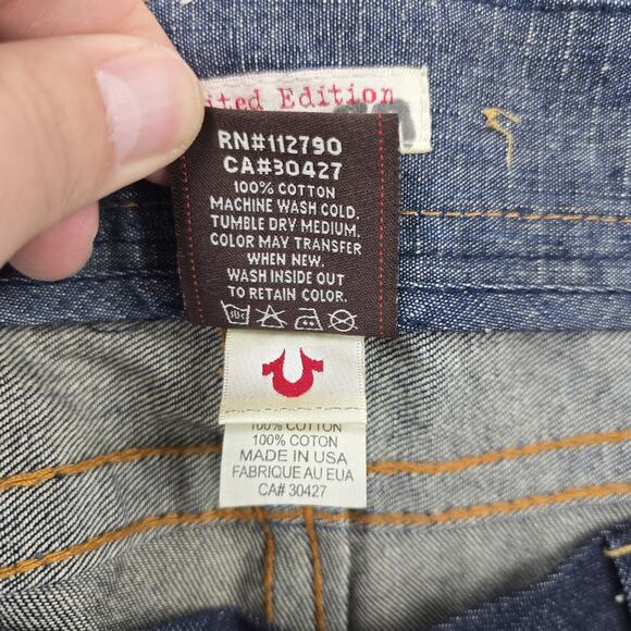 True Religion Jeans 38 Fits 42x34 Limited Edition 0001-1510 Suspender Ethan BigT - Picture 9 of 16